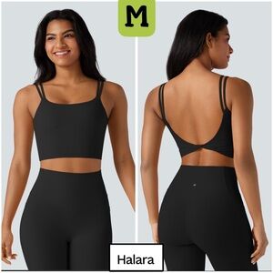 HALARA Double Straps Backless Twisted Cropped Yoga Tank Top
Black sz M Like New